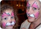 Mom and Daughter get their faces painted 