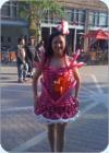 This balloon dress is Fashion forward- watch out for pins