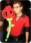 A Fancy Balloon Flower to match her Uniform!