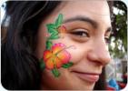 Fantastic Painted Hibiscus flower Face Painting